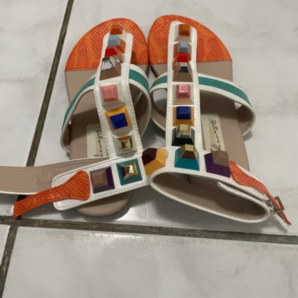 Size 6 Colorful Stud Sandals - Picture 2 of 2